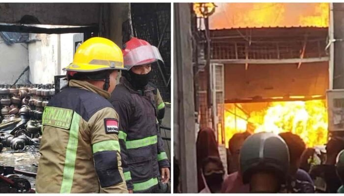 Ruko Pangkalan Gas di Medan Denai Hangus Terbakar, Ledakan Berulang Gegerkan Warga